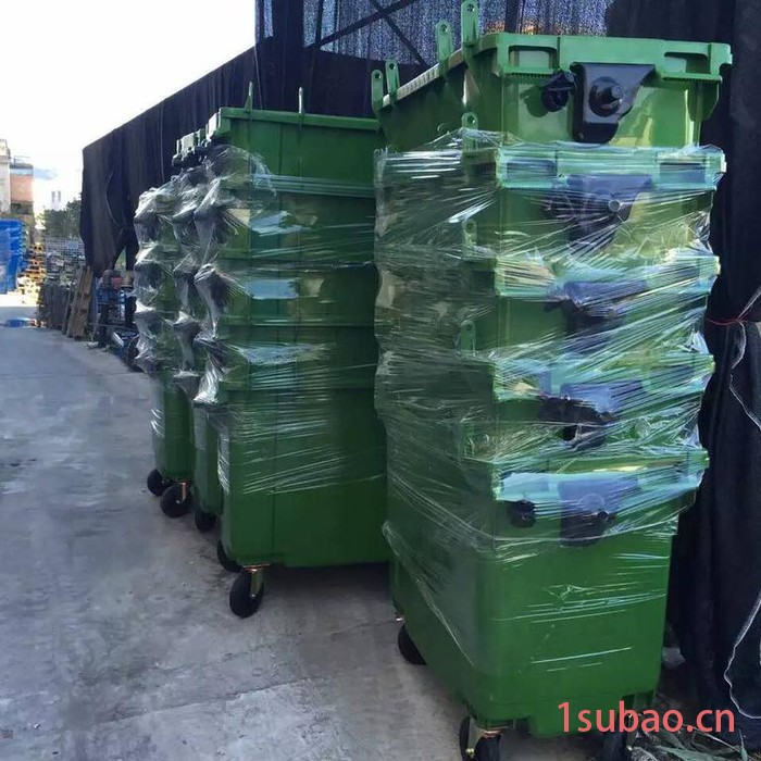 方元浩宇 宝鸡 大型挂车桶 大号塑料环保垃圾桶 彩色垃圾桶 660L垃圾桶图6