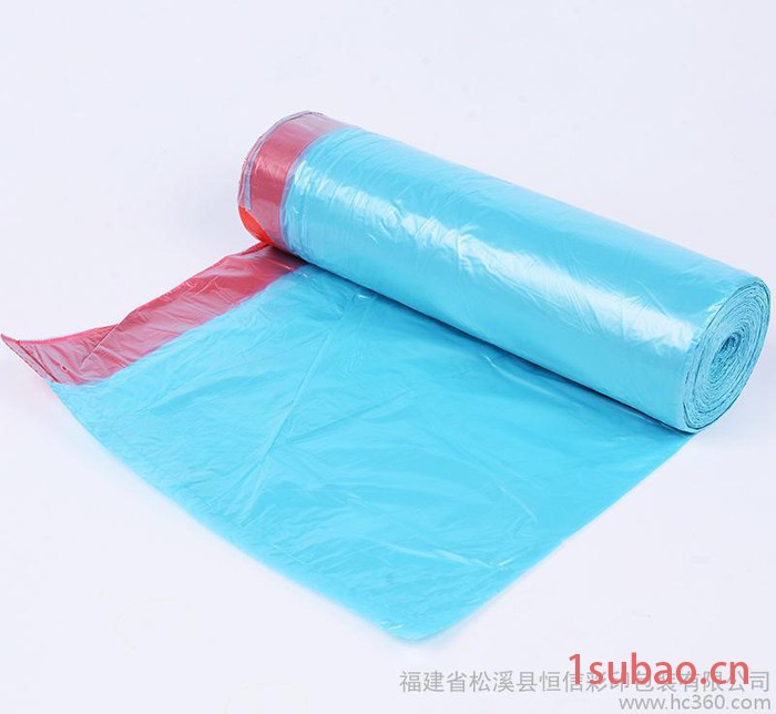 60L自动收口加厚垃圾袋 手提式家用抽绳穿绳束口厨房塑料袋图3