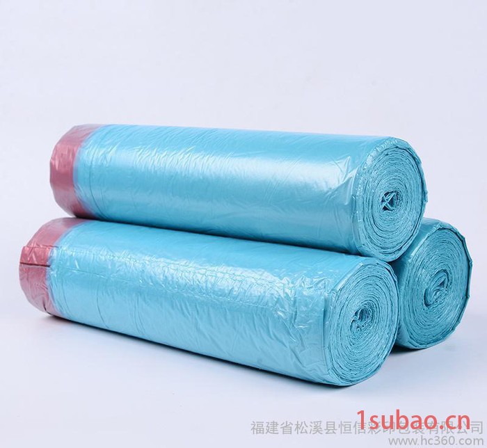 自动收口54*62垃圾袋 加厚手提式家用穿绳束口厨房塑料袋图2