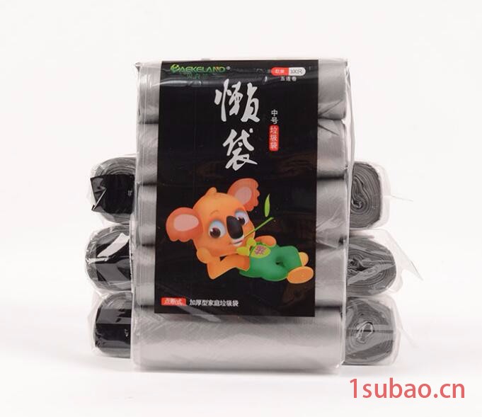 懒袋 5卷装钢袋厨房用加厚垃圾袋防漏防异味垃圾袋图3