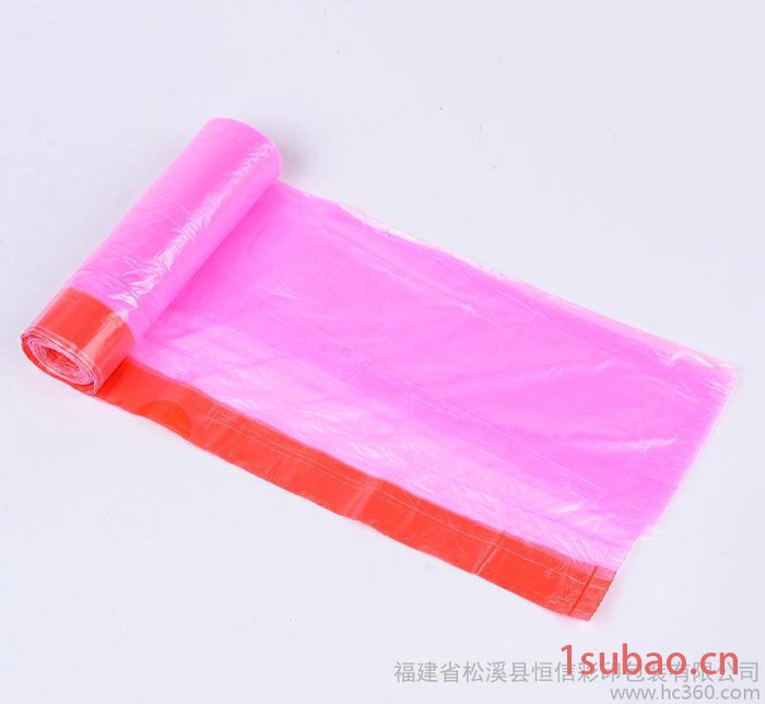 定制小号自动收口垃圾袋 加厚手提式家用穿绳厨房塑料袋图2