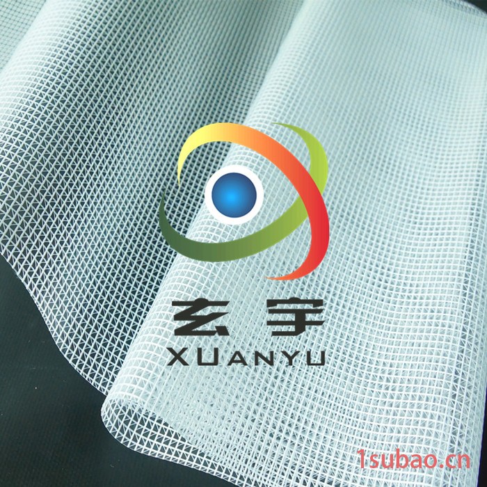 浙江工厂2.1米宽度PVC透明蓝夹网布 蓝色透明网格布 文件袋图2