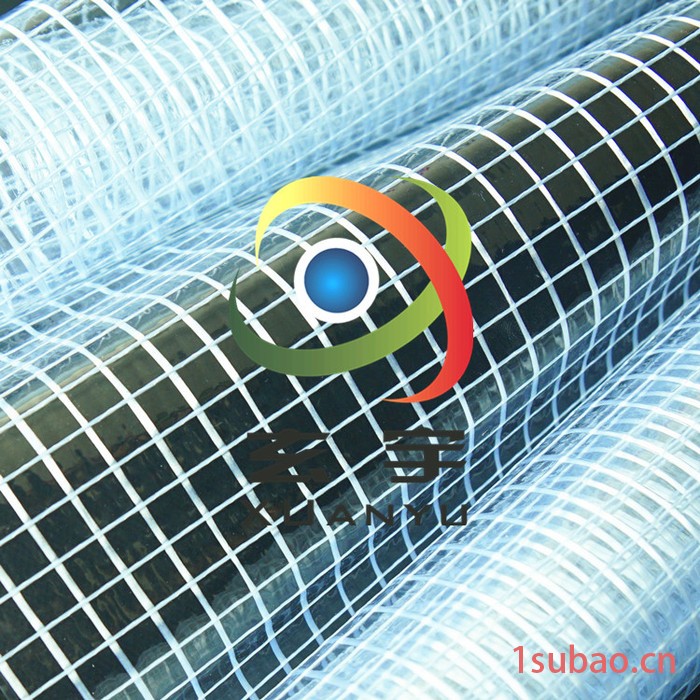 浙江工厂2.1米宽度PVC透明蓝夹网布 蓝色透明网格布 文件袋图8
