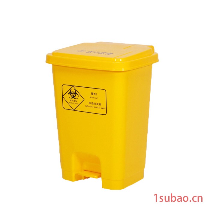 BOPBASE/ 博科 15L 医疗桶垃圾桶黄色加厚学校医院商用脚踏式口罩医疗废弃物塑料桶图3