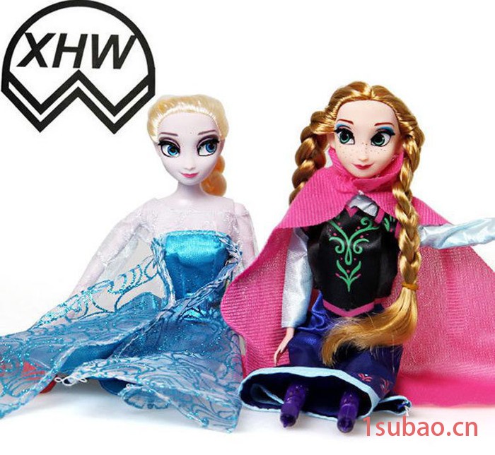 塑胶儿童玩具冰雪奇缘娃娃冰雪公主芭2人款儿童玩具娃娃玩具制品图2