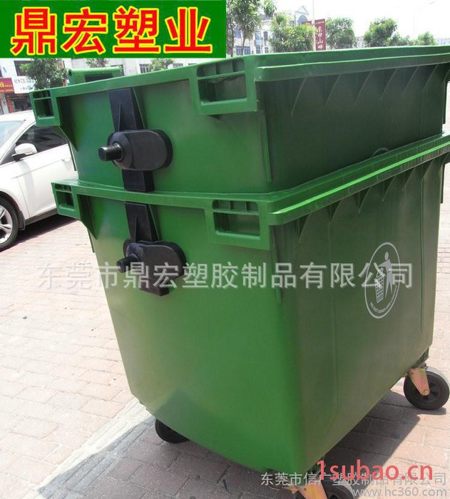 660L环卫垃圾桶 大号加盖垃圾桶 市政移动户外塑料垃圾桶图3