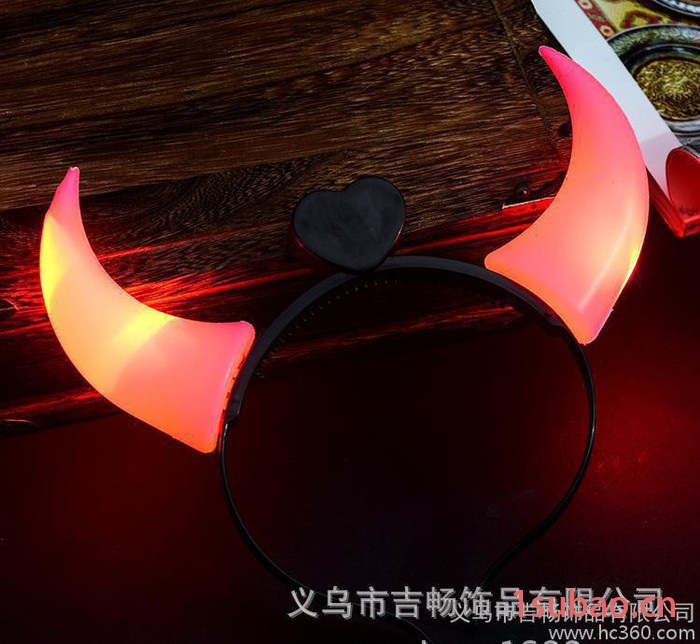 圣诞节化妆舞会道具恶魔发光牛角头箍发箍儿童玩具头扣头饰图2