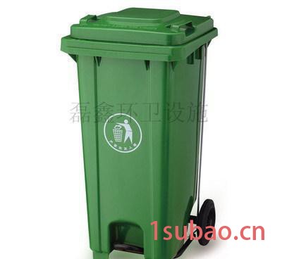 120升军绿色垃圾桶 物业环卫垃圾桶 塑料家用垃圾桶U形脚踏图2