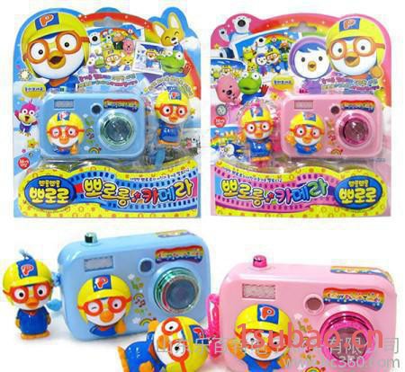 韩国进口小企鹅宝宝玩具 儿童玩具照相机 蓝色粉色