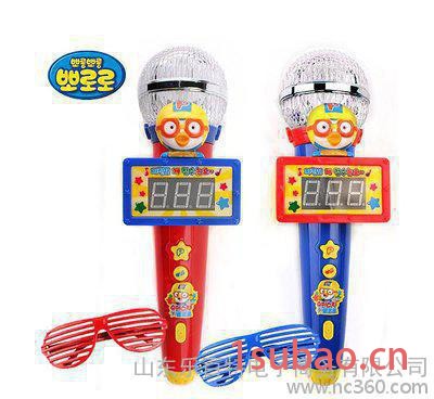 韩国进口小企鹅儿童玩具闪灯童谣计分带眼镜 扩音话筒