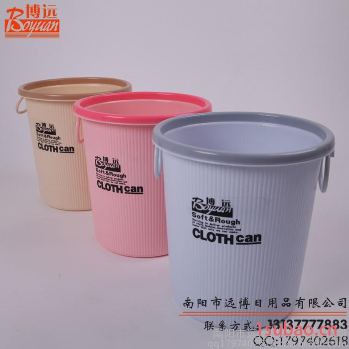 博远 双环压圈塑料垃圾桶批发 **环保塑料垃圾桶 垃圾篓厂家批发定制可加印LOGO图3