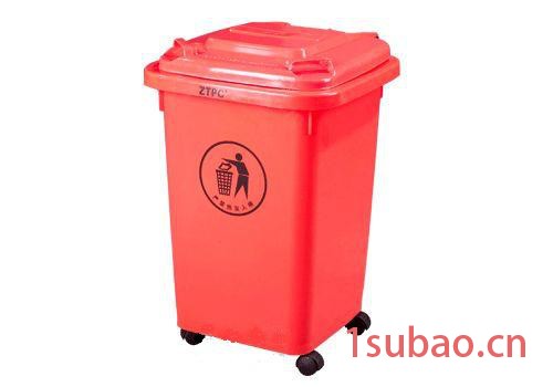 上海现货供应50L环卫垃圾桶 环保垃圾箱 带盖带轮塑料垃圾桶 室外垃圾桶图3