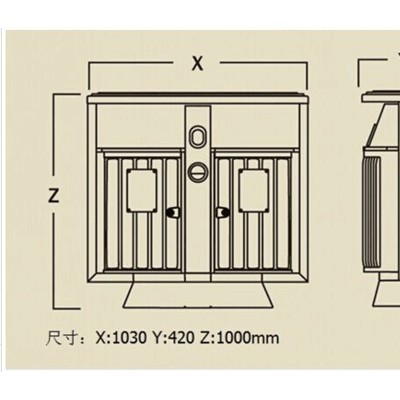 麟祥L42*W102*H100 钢木垃圾桶厂家 深圳小区钢木垃圾桶 环保钢木垃圾桶 分类户外果皮箱