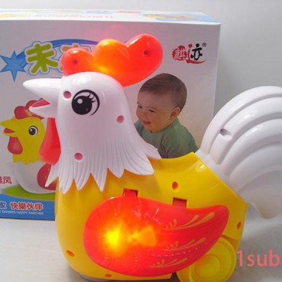 早教益智儿童玩具LX236投影闪光电动公鸡工厂直销
