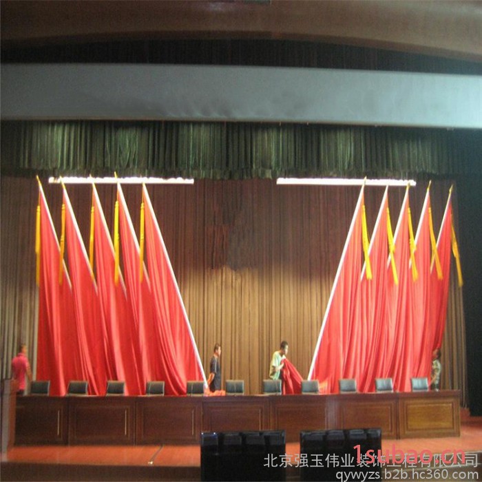 天津定做舞台幕布 定做电动幕布 手动幕布 会议桌布台布桌裙 电动会标 礼堂大幕图8