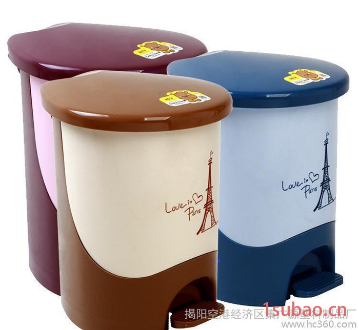 厂家批发 时尚客厅厨房欧式卫生桶 家用塑料脚踏式垃圾桶 收纳桶