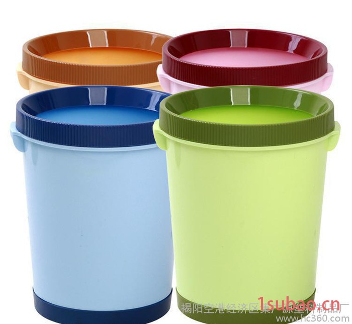 ** 创意家用环保垃圾桶 塑料炫彩卫生桶 压边办公废纸篓
