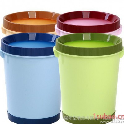 ** 创意家用环保垃圾桶 塑料炫彩卫生桶 压边办公废纸篓