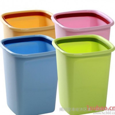 厂家批发 创意家用塑料无盖厨房垃圾桶 办公室纸篓 卫生间果皮桶
