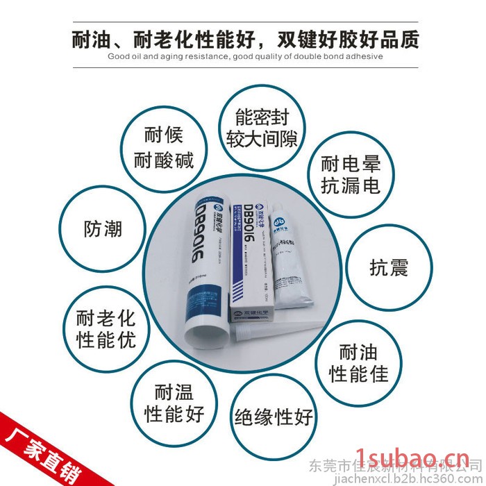 双键 ** 中性硅酮耐候LED灯具玻璃胶电子电器密封胶 DB9016 胶粘剂 310ml 双键密封胶图3