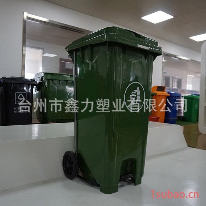 直销120升脚踏环卫垃圾桶 加厚全新料塑料桶 环保果皮分类箱图4