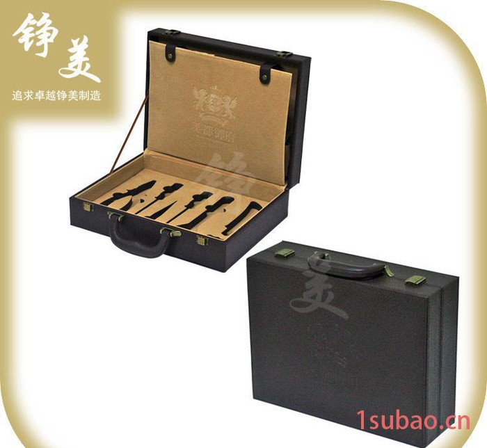 皮质公文箱定制 房地产交房工具盒 交房钥匙盒文件收纳盒图2