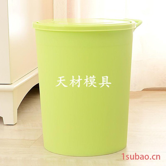 圆形塑料垃圾桶模具 按压式垃圾筒塑料模具图7
