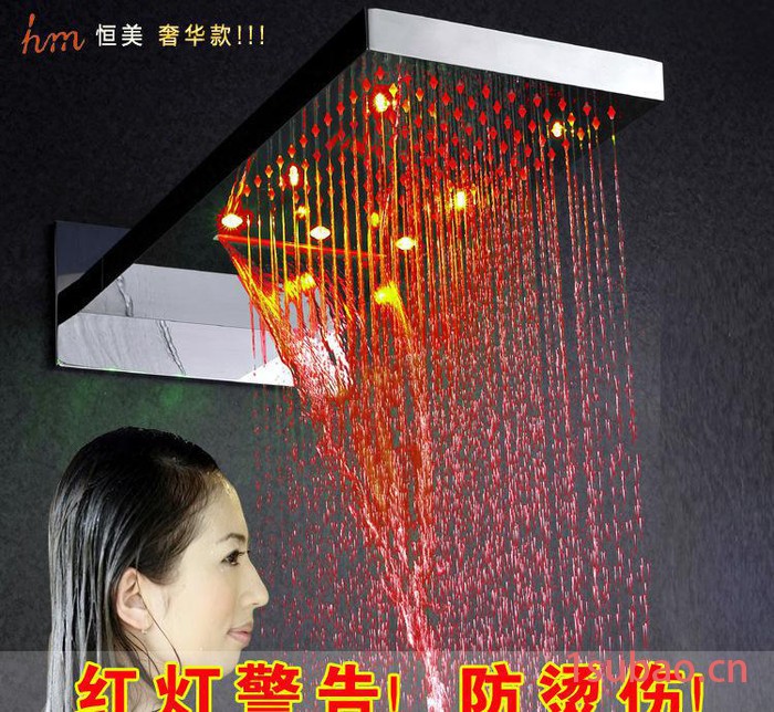 暗装花洒 全铜预埋暗装盒天幕式瀑布花洒淋浴雨淋套装 一件代发图2