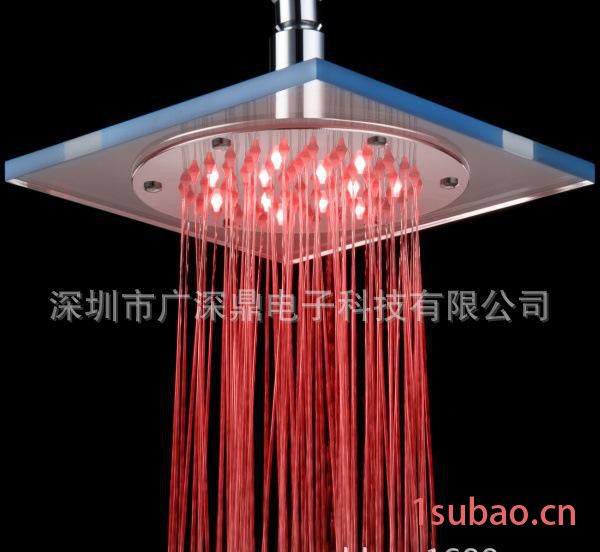 led温控发光顶喷花洒 变色水发光方型玻璃亚克力SDH-A5图3