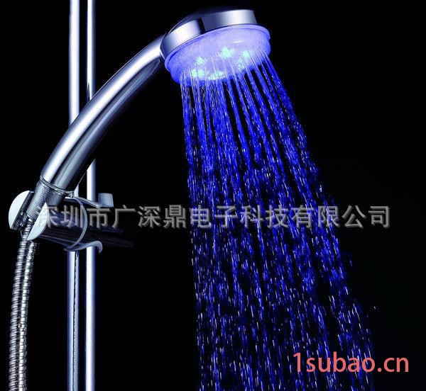 led单色变色花洒 **圆形花洒 发光变色单绿色花洒SDS-图3