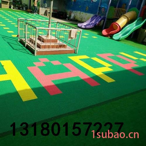 广欧幼儿园操场塑胶地垫跑道室外户外体育幼儿园防滑垫悬浮式拼装地板图2