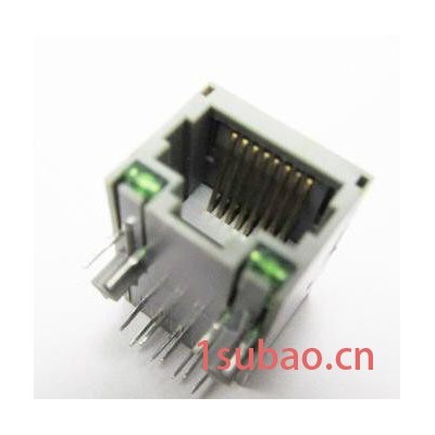 供应兴伸展电子10P8C直插PCB插座带指示灯/RJ45 JACK(图)直插PCB插座/RJ45连接器网强插座