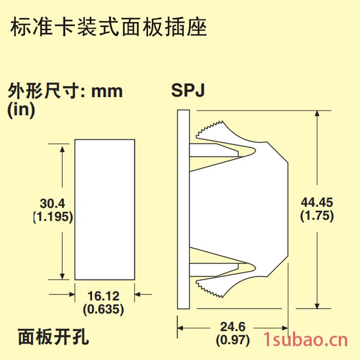 美国OMEGA 热电偶面板插座 SPJ-K-F图3