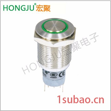 hongju/宏聚按钮开关防水按键开关 常开常闭自锁复位带灯按钮开关 工厂直销金属按键开关PB-02A-MF图4