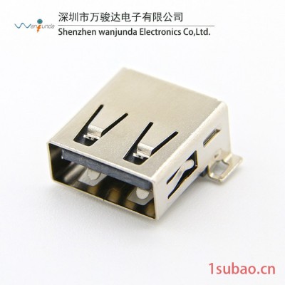 4P全贴耐高温USB2.0母座 贴片USB座 QC3.0充电器座子 USB母座