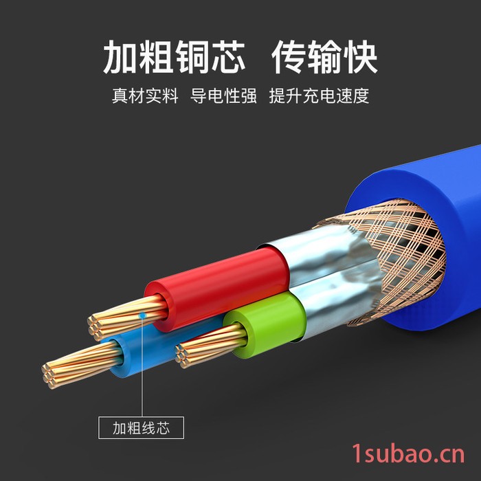 秋叶原 QS5303 高速安卓手机数据线 micro usb口充电器通用数据线图4