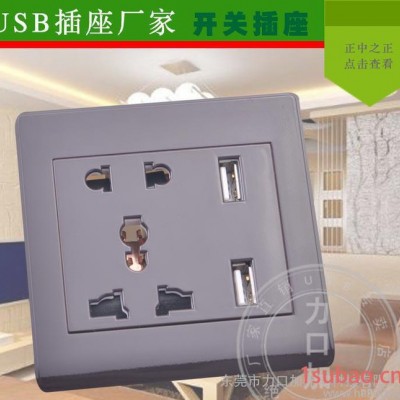 直销 usb充电插座 usb墙壁插座 开关电源USB插座