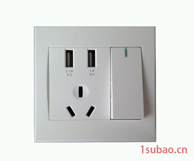 智能墙壁插座 5口插座 USB插座 2个USB接口 瑞奈Rnai图2