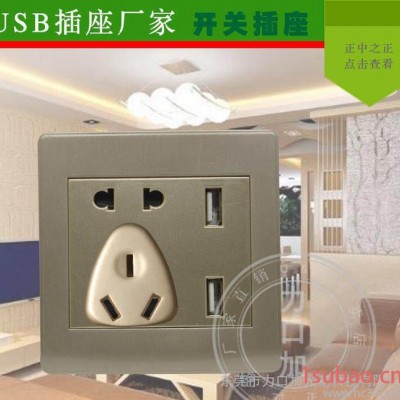 5孔USB插座 直销 双usb开关插座 暗装墙壁开关插座 u