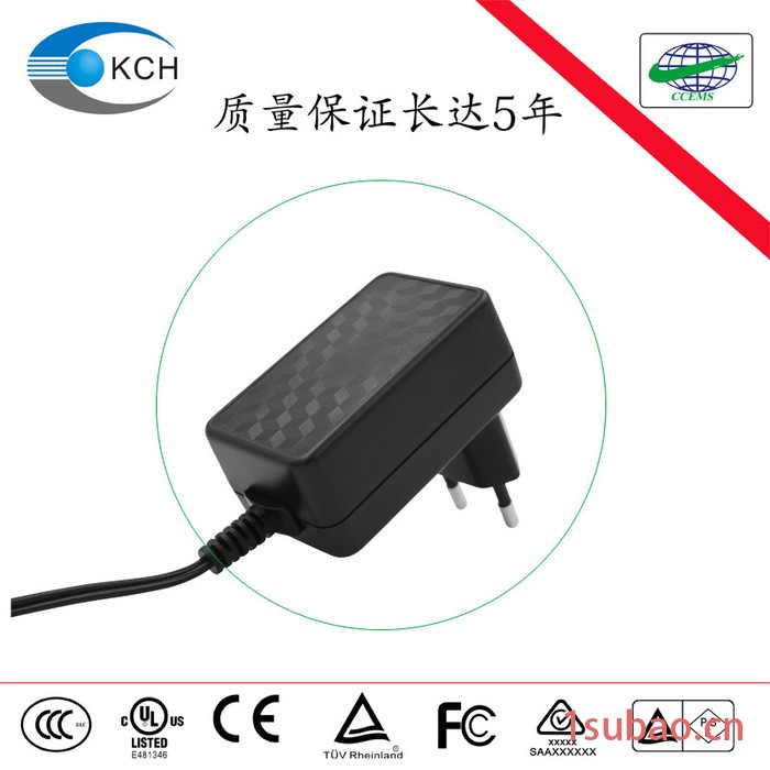 KCH直销15V1A欧规充电器 汽车应急启动电源充电器 CE认证充电器