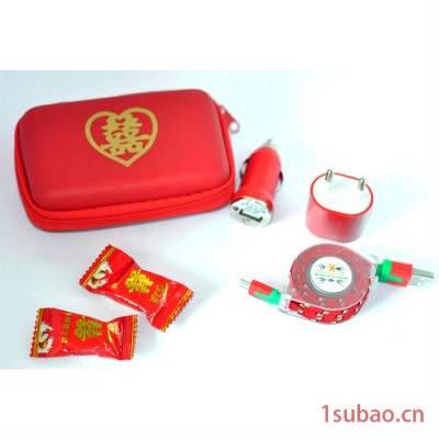充电器套装 USB充电器 车载充电器 数据线