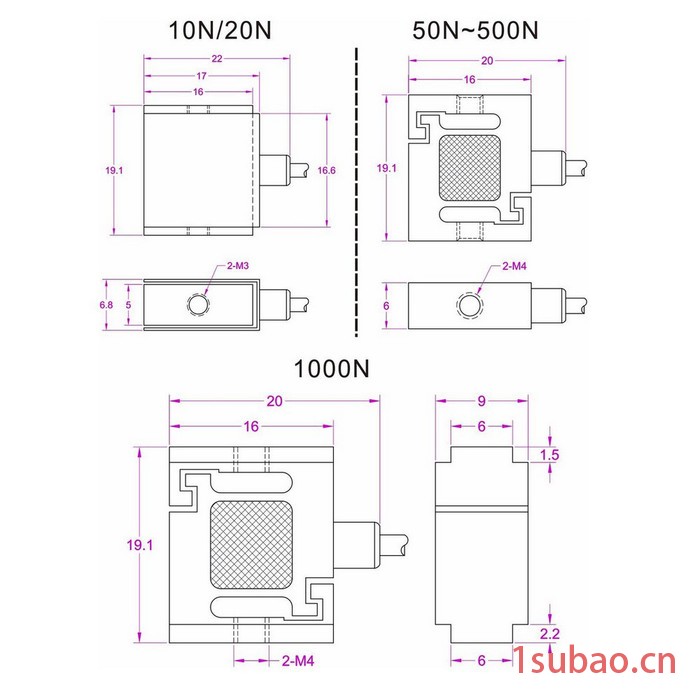 小型开关推力传感器50N/100N/200N/300N/500N开关拨动力测量