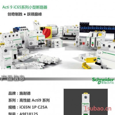 施耐德断路器 空气开关 小型断路器 空气 IC65N-1P 2A