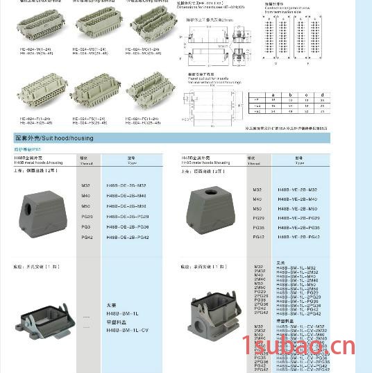 供应重载连接器（矩形航空插座） 重载连接器（航空插座）图3