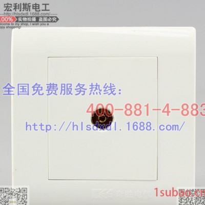 广东奇胜 开关插座 带分支一位电视插座 K2.0 钢板 雅白
