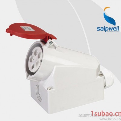 赛普SP-1557明装工业防水插座32A  防水电缆工业插座