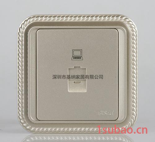天基经典单口信息插座面板 一位电脑网线插座 欧式风格麻花边图3