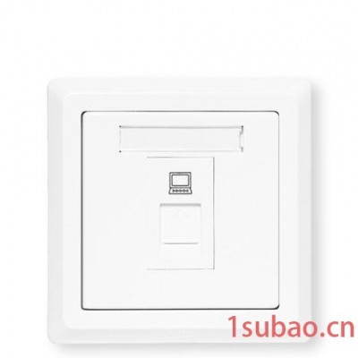 【ABB插座】德逸系列/白色/一位八芯电脑插座 AE331;10072413