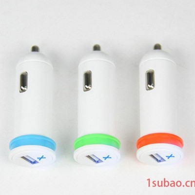 直销 新款新模 单USB车充 足2.4A输出彩色车载充电器