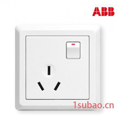 【ABB插座】德逸系列/白色/三孔带开关插座16A AE228;10072404